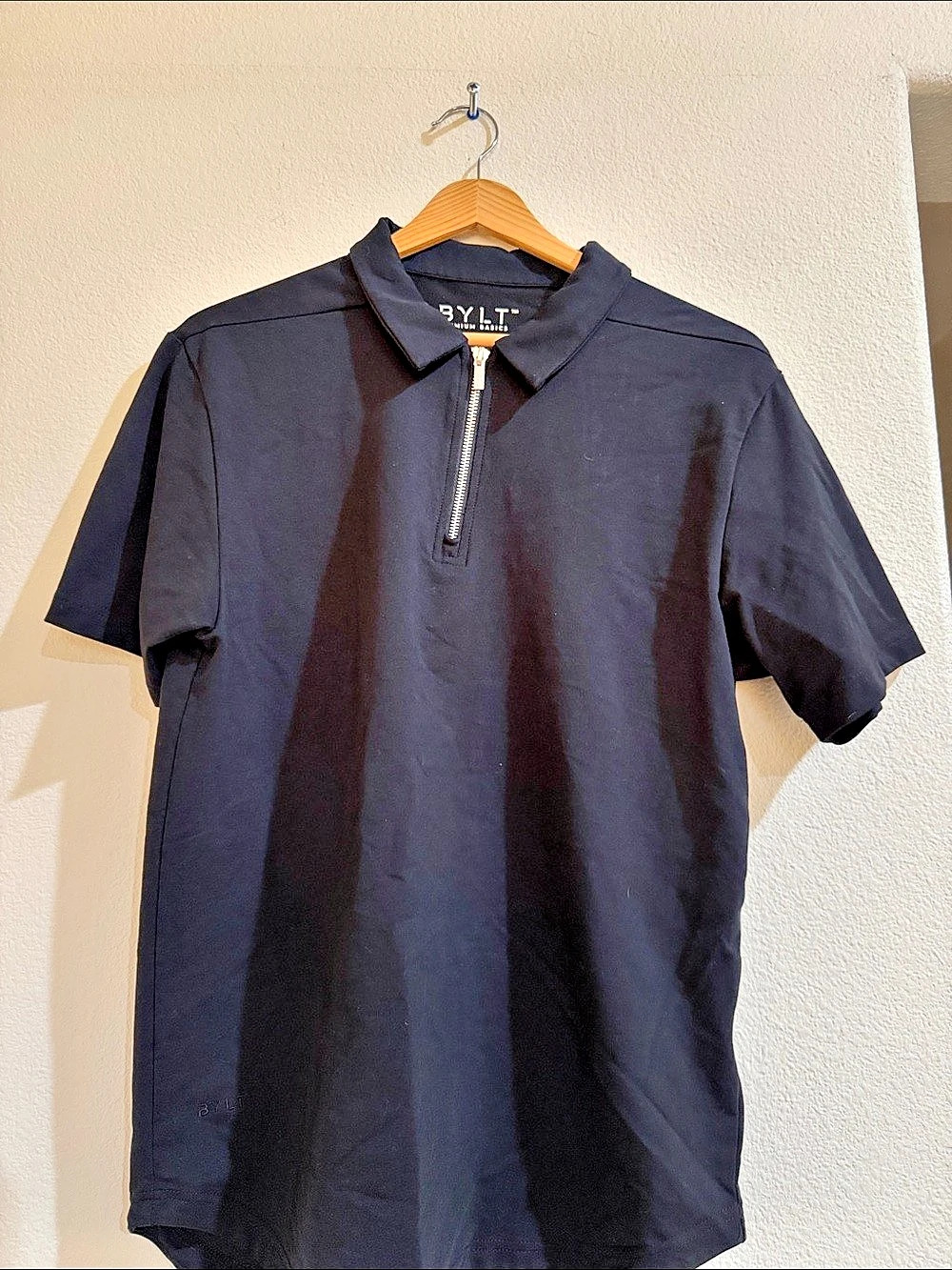 BYLT Men's Quarter-Zip Polo in Black Like New